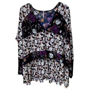 Free People | Blue Swing Floral Print Tunic Dress Size Small